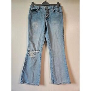 90s Y2K vintage BeBop Juniors 9 womens 6 distressed denim skater grunge flair